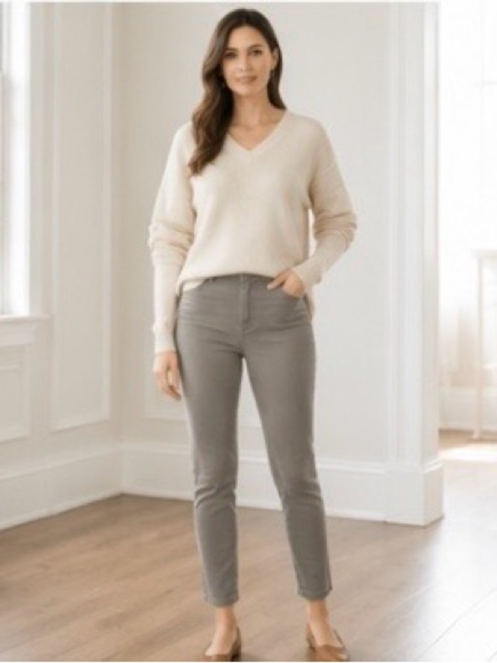 Lauren Ralph Lauren Modern Legging Gray Stretch Skinny Jeans 12 EUC